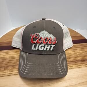 Vintage Coors Light Mesh Trucker Hat Brown White Mesh Bar Beer Brewery